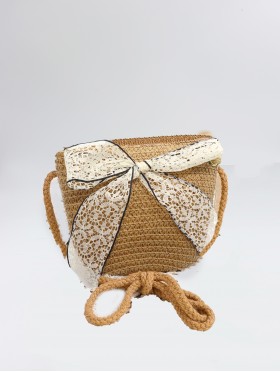 Crochet Mini Bag W/ Lace Ribbon